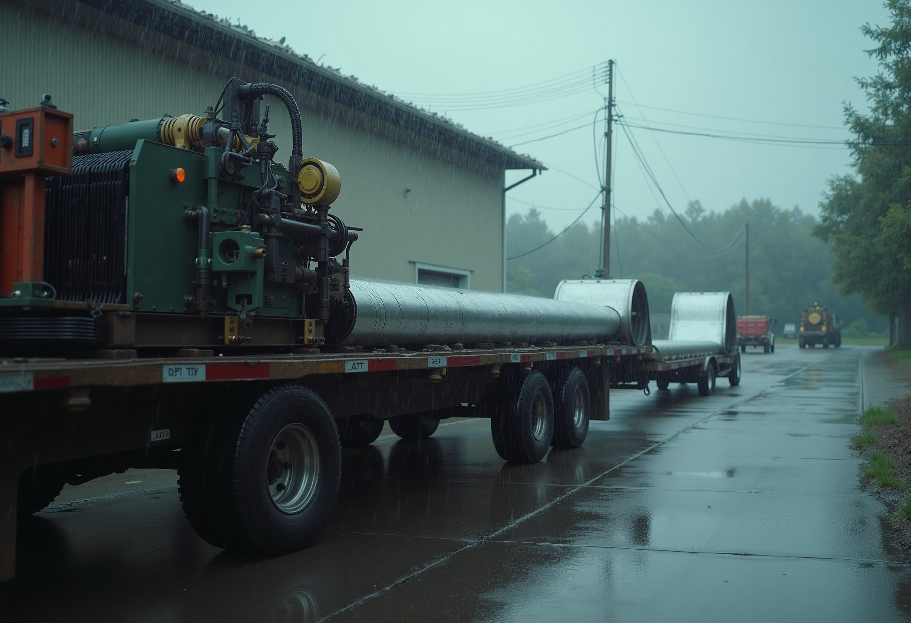 One machine, one truck, one guy who owns it.